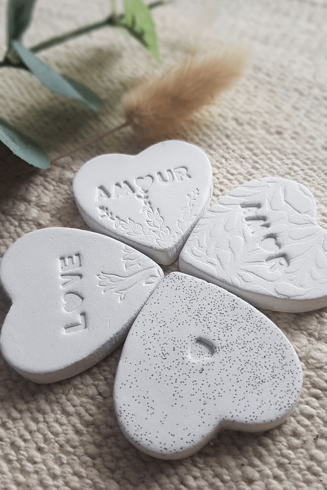 LOT DE 4 MAGNETS - COEURS
