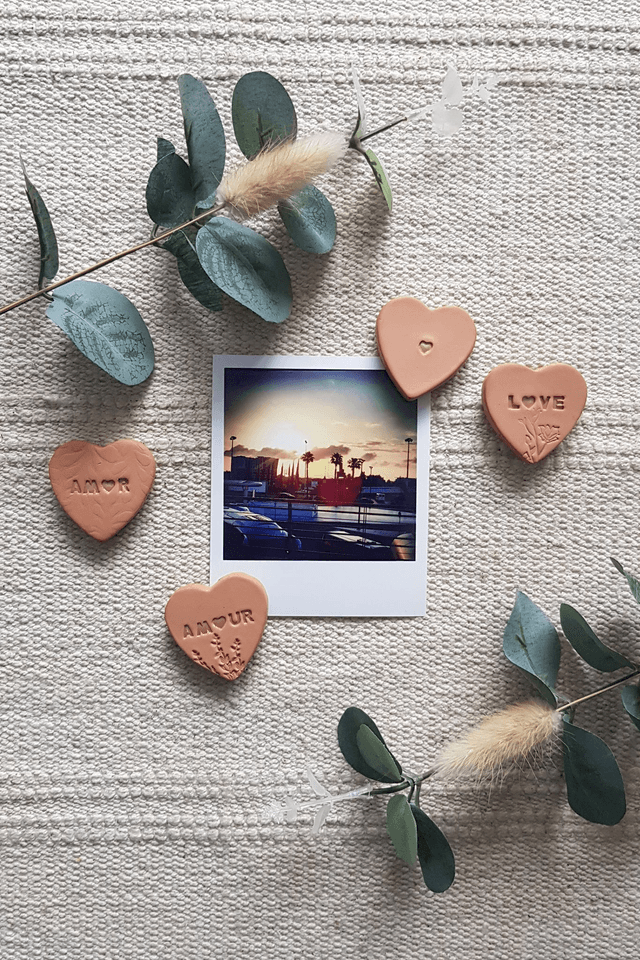 LOT DE 4 MAGNETS - COEURS